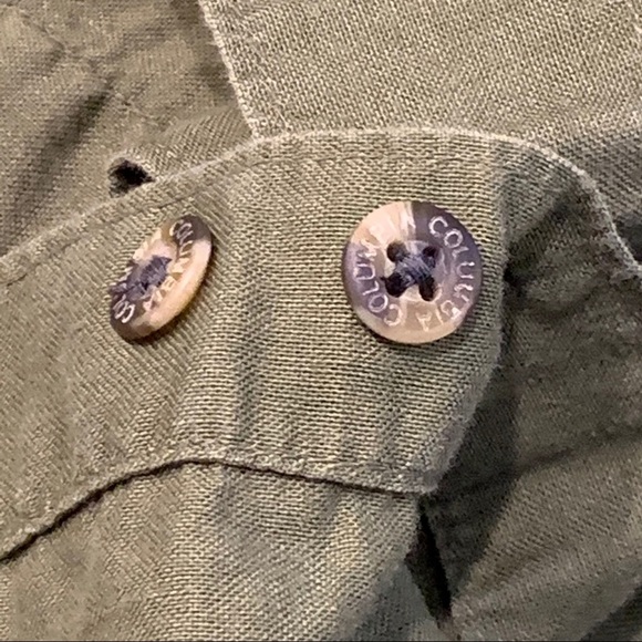 COLUMBIA Short Sleeve Button Up Shirt Green - Picture 7 of 9